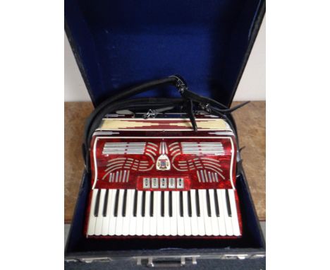 An A Guerrini &amp; Sons piano accordion in case 