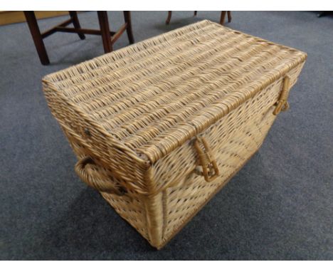 A large wicker hamper 
