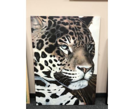 A canvas print depicting a leopard, 90 cm x 130 cm 