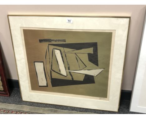 A contemporary abstract colour print, signed in pencil, 58 cm x 49 cm 
