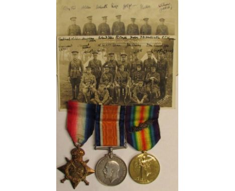 WW1 Mentioned in Despatches trio to P. C. Clayton - 1914-1915 Star to LIEUT. P. C. CLAYTON MANCH. R, British War Medal to CAP