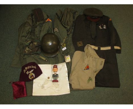 US 7th Army Division uniform set, circa 1950, belonging to Corporal James G. Worgan (RA 10610572). Stationed in Germany in th