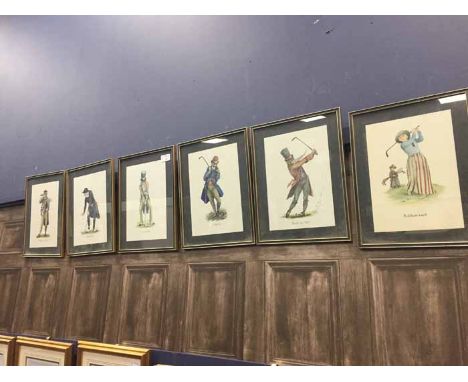 LOT OF NORMAN ORR'S 'CLASSIC GOLF' PRINT SERIESgolfing interest, including 'Missed Putt,' 'Hole in One' amongst others (6)