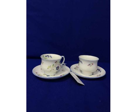 PARAGON 'ENGLISH BLUE BELL' TEA SET,comprising 12 cups, saucers and plates, sugar and cream and two bread plates