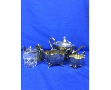LOT OF PLATED WARE,including a Victorian water jug, tea service etc