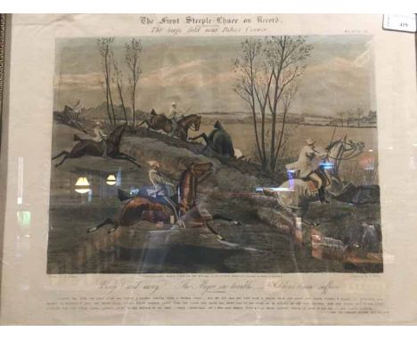 SERIES OF THREE PRINTS entitled 'The First Steeple Chase on Record' (3)