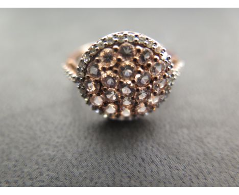A 9ct rose gold pink morganite and diamond ring size R/S - approx weight 3.25 grams - light scratches, in good condition 