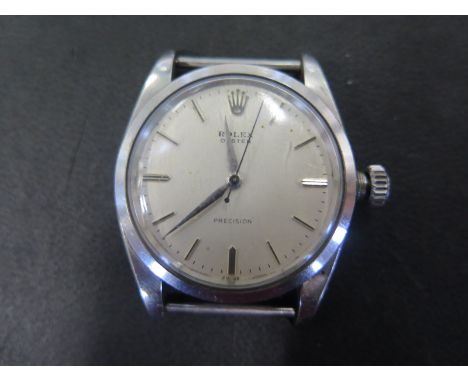 A vintage Rolex Oyster Precision stainless steel gents wristwatch ref 6426 no 435188 - Width 37mm including button - not work