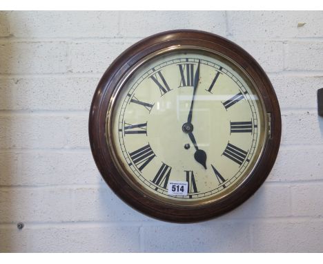 A late 19th century 8 day English 9 inch dial fusee wall clock - working in the saleroom 