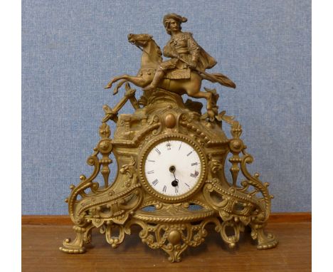 A 19th Century French gilt metal mantel clock