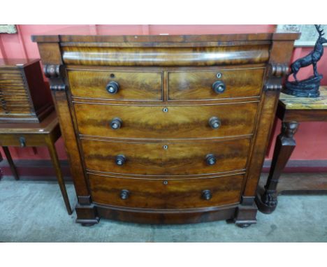 A Victorian Scottish mahogany bow front chest of drawers