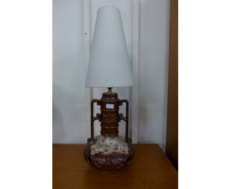 A West German glazed table lamp