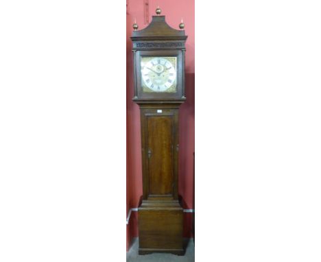 A George III oak 8-day longcase clock, the brass dial signed Wm. Mayhew, Woodbridge