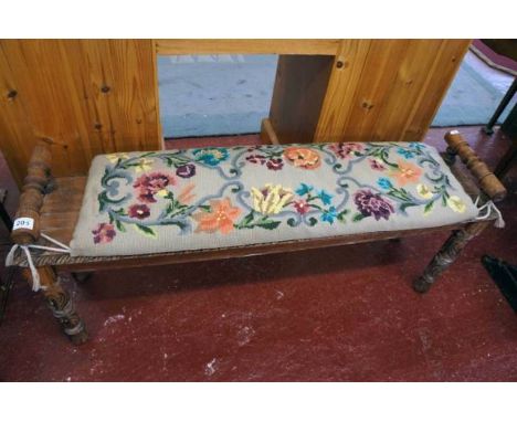 Carved oak window bench
