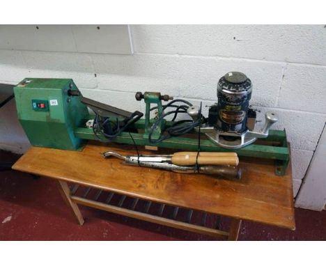 Wood lathe, router & wood working tools (both working)