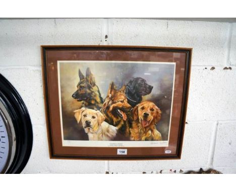 L/E & signed print - 'Wonderful friends' - Guide dogs in training by Anthea Libby