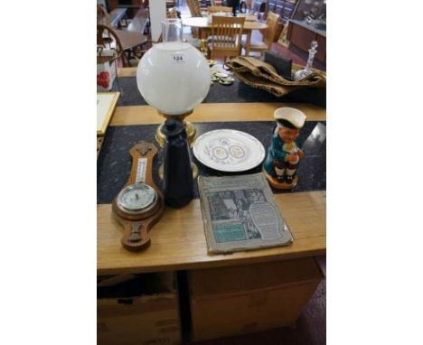 Eclectic mix to include barometer, Toby jug & lamp