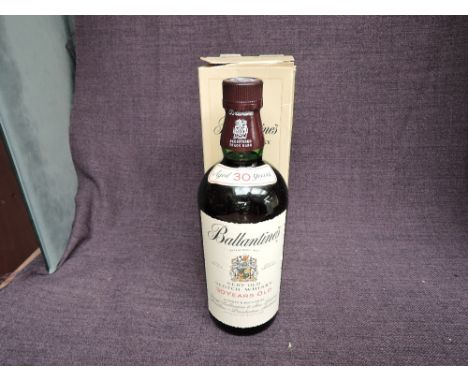 A bottle of 1980's Ballantines Very Old Scotch Whisky, aged 30 years, no strength or capacity on label, no label to reverse, 