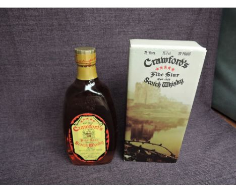 A 1970's bottle of Crawfords Five Star Blended Scotch Whisky, 70 proof, 26 2/3 fl oz, 75.7cl, in original card box