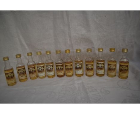 Twelve Gordon &amp; Macphail Connoisseurs Choice Scotch Highland Malt Whisky Miniatures including closed distilleries, 1963 G