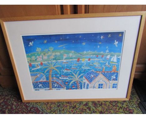 After John Dyer framed print of a coastal scene 58cm x 77cm approx&nbsp;