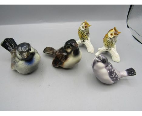 5 Goebel birds inc pair of owls