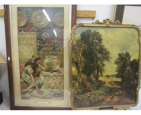 A Pears print 'Goldfish' 88x52cm and after Constable 'The Cornfield' in frame