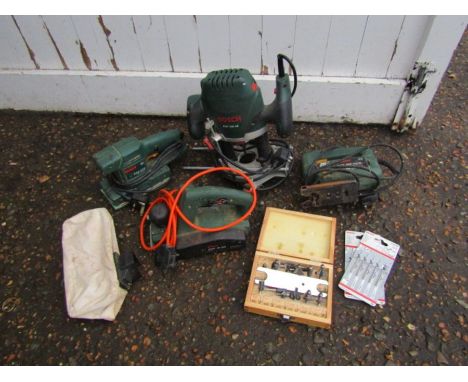 Bosch router, jigsaw, sander, planer and router bit set etc&nbsp;