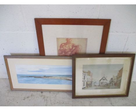 Two prints of Lyme Regis along with a Classical print