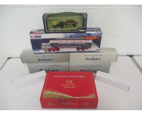 A collection of boxed Atlas Editions Eddie Stobart die-cast (1:76 Scale), including two Scania R560 Low Cab &amp; Low Loader 