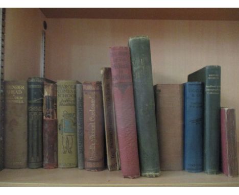 A small collection of vintage books and maps to include a Norton workshop manual, 1909 Musketry Regulations, a 1910 Handbook 