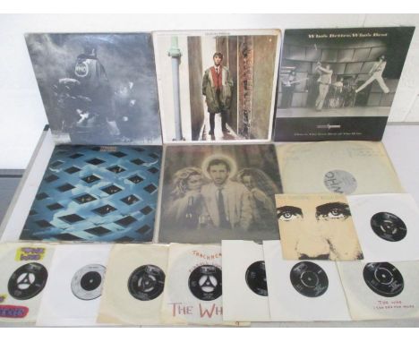 A collection of 12" &amp; 7" vinyl records relating to The Who including albums Quadrophenia, Tommy, Quadrophenia (Film Sound