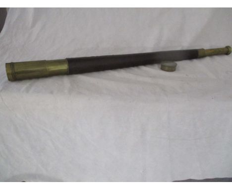 A military brass telescope with leather cover by W Watson &amp; Sons, number 1276 dated 1901. Broad Arrow mark