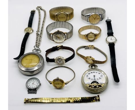 A collection of various watches including Vertex, Timex, Ingersoll and a Smiths Astral etc.