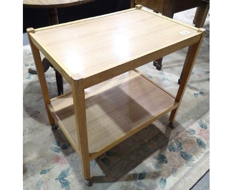 Mid Century light wood trolley 