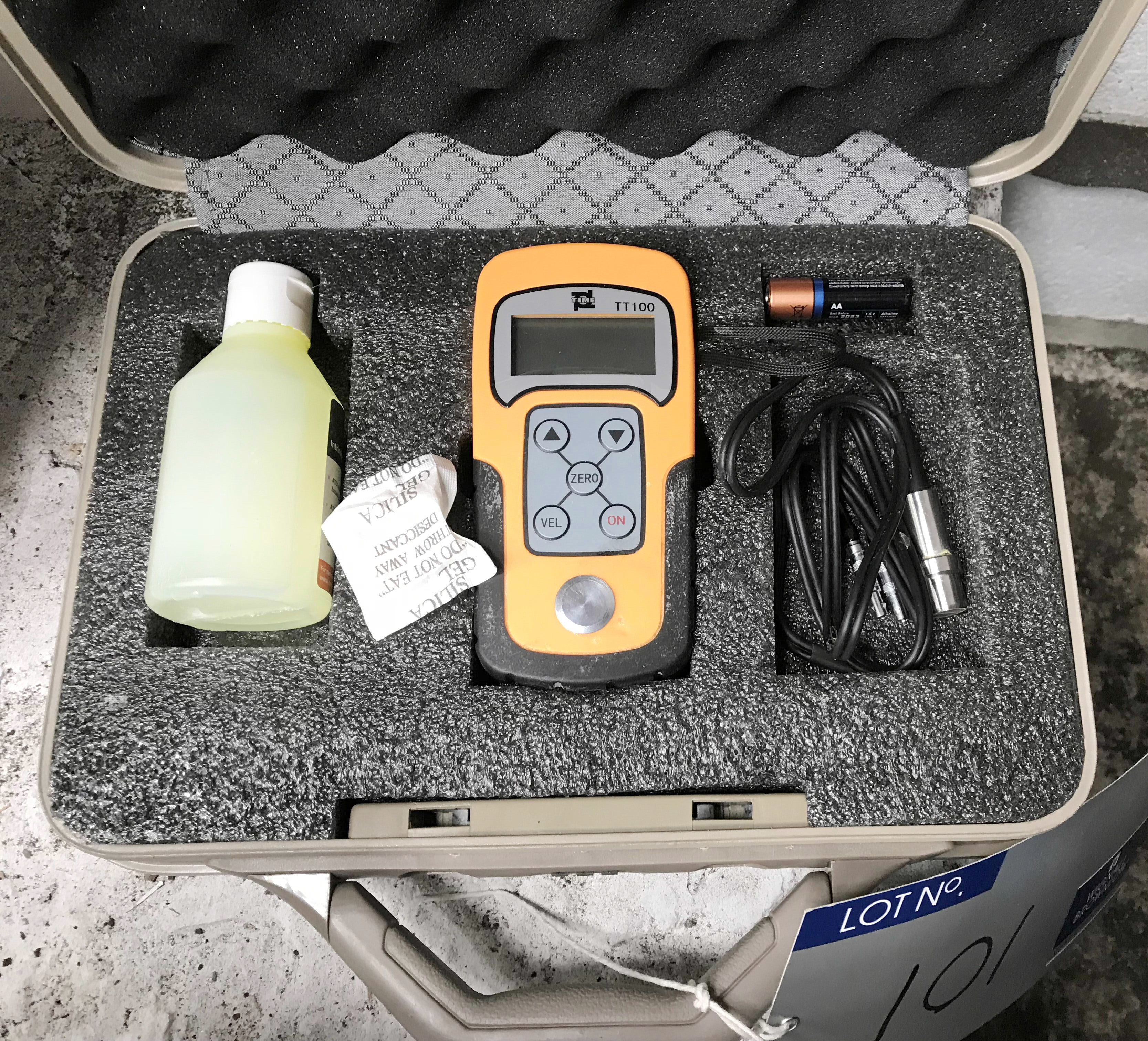 A Time TT100 Ultrasonic Thickness Tester with case.