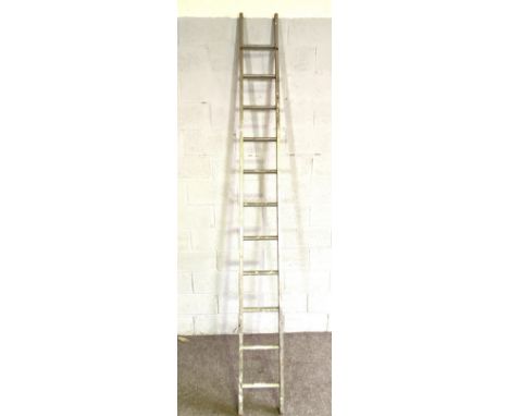 A large aluminium step ladder, with twelve steps, 350cm long; and assorted other useful ladders&nbsp;