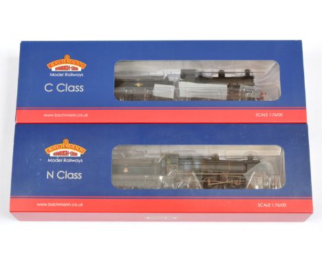 Bachmann pair of BR Steam outline Locomotives consisting of 32-165DC 2-6-0 Loco &amp; Tender Lined weather black N Class No.3