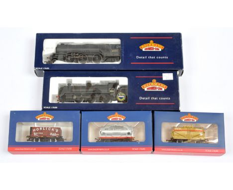 Bachmann 00 Gauge BR Locomotives and Rolling stock consisting of 31-562 2-6-2 Loco &amp; Tender lined Weathered Black class V