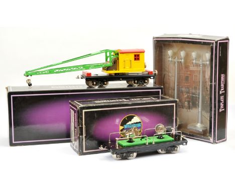 MTH (Mike Train House) Standard Gauge Rolling stock and accessories consisting of Ref: 10-1081 No.219 Crane car in Yellow, Re