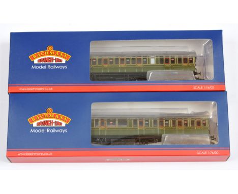 Bachmann 39-601 &amp; 39-611 Pair of SE &amp; CR - SR Olive Green Coaches. Comprising 39-601 SE &amp; CR 60' Birdcage, Brake 