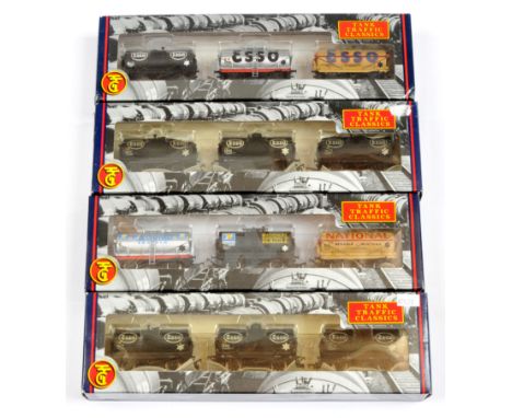 Bachmann Tank Traffic Classics 4x Triple wagon packs. Comprising 33-526 "National Benzole"; 33-527 "Esso" &amp; 37-666 "Esso"