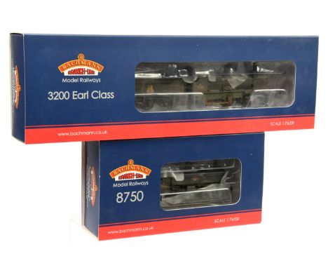Bachmann 00 Gauge pair of BR weathered black Steam outline Locomotives consisting of 31-085 4-4-0 Loco &amp; Tender 3200 Earl