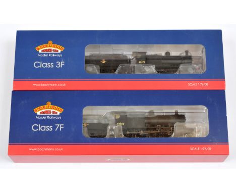 Bachmann 00 Gauge pair of BR steam outline Locomotives consisting of 31-011 2-8-0 Loco &amp; Tender black Class 7F No.53809 a