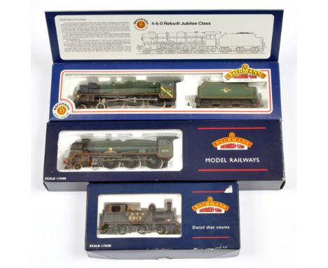 Bachmann Group of 3x Steam Locomotives. Comprising 31-054 0-6-0 LNER Black 2313 J72 Tank; 31-228 4-6-0 BR Green 46141 "The No