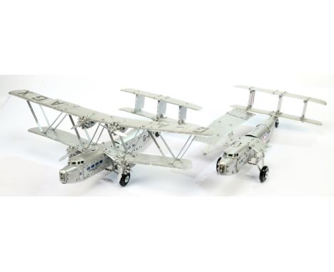 Meccano late issue group of Built Aeroplanes consisting of a Imperial airways 4 engine biplane call sign G-AAGX *2, modified 
