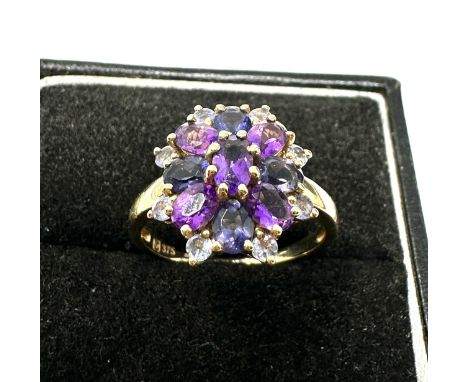 9ct Gold Amethyst &amp; Iolite Dress Ring (2.6g)