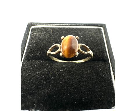 9ct Gold Vintage Tiger's Eye  Ring (1.5g)