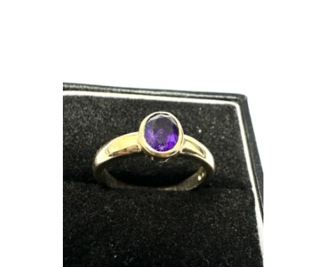 9ct Gold Amethyst Dress Ring (3.6g)