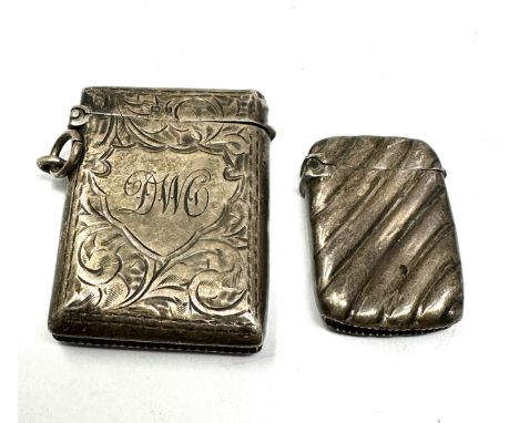 2 antique silver vesta cases